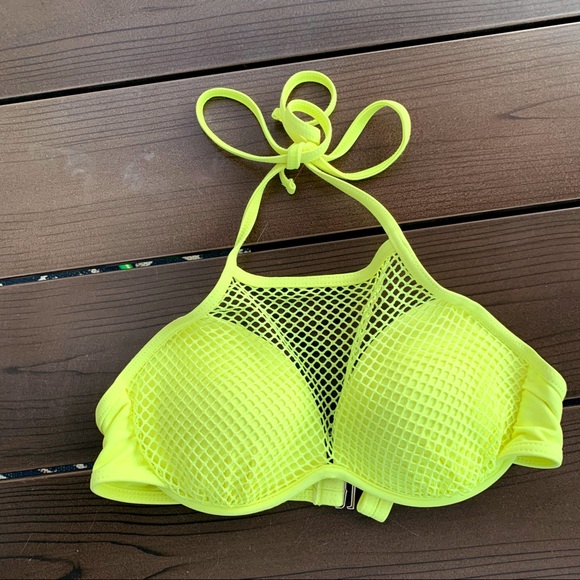 Xhilaration Other - 3/$10!! Xhilaration Neon Yellow Fishnet Halter Top